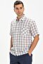 Gray Plaid - 3061 Numbers Carrying Short Sleeve Shille Cloth Single Pocket Men's Summer Shirt