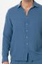 Long Sleeve Muslin Summer Men's Shirt Indigo indg - 3