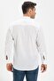 Long Sleeve Shile Cloth Judge Collar Single Pocket Men's Summer Shirt White 3001 - 2
