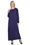 Embroidered Şile Cloth Seasonal Robe Purple Purple - 5