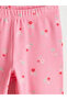 Floral Girl's Short Leggings with Elastic Waist (S5) - 3