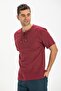 Short Sleeve Sile Cloth Studded Men's Summer T-Shirt Dark Burgundy 3068