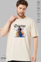 Unisex Crew Neck Sculpture Statue Printed Cotton Oversize Short Sleeve T-Shirt - 4