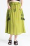 Nil Vual Midi Length Summer Skirt Pistachio Green Fysl