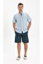 Short Sleeve Shile Cloth Judge Collar Single Pocket Men's Summer Shirt Ice Blue 3027 - 3