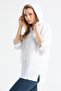 Long Sleeve Hooded Women's Summer Muslin Sweatshirt White Byz - 4