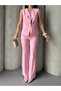 Women's Big Button Detailed Vest Pants Double Set - 3