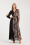 BLACK LEOPARD PRINT FOIL PRINTED CHIFFON DRESS LINED INSIDE - 7