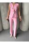 Women's Big Button Detailed Vest Pants Double Set