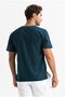 Short Sleeve Sile Cloth Crew Neck Men's Summer Tshirt Dark Petrol 3069 - 2
