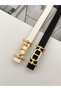 2Pcs Gold Buckle Thin Women's Belt Trouser Belt Dress Belt Shirt Belt Coat Belt