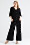 Izel Slit Summer Muslin Trousers Black Syh - 3
