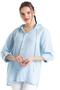 Long Sleeve Hooded Women's Summer Muslin Sweatshirt Ice Blue Bmv - 7