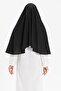 Easy to Connect Sile Cloth Umrah Headscarf Black with Elastic and Lace Detail - 2