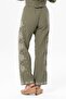 Elastic Waist Daylight Summer Muslin Trousers Khaki Hk - 2