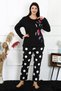 Fashion Line Women's Plus Size Combed Cotton Long Sleeve Pajama Set 202215