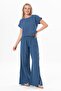 İzel Slit Summer Muslin Trousers Indigo indg - 5