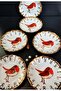 Porcelain Hand Painted Bird Model Tea Plate for Six People
