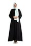 Women's Şile Cloth Cotton Prayer Dress One-Piece Easy to Wear with Elastic Sleeves and Collar Black Sy - 7