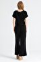 Izel Slit Summer Muslin Trousers Black Syh - 6