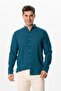 Long Sleeve Poplin Aegean Men's Summer Shirt Petrol Ptrl