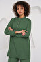 6678 linen tunic pants double set - emerald green - 2
