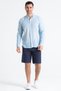 Long Sleeve Poplin Mediterranean Men's Summer Shirt Ice Blue Bmv - 5
