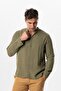 Long Sleeve Judge Collar Men's Muslin Summer Shirt Khaki Hk - 4