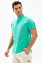 Short Sleeve Slub Cotton Bodrum Summer Men's Shirt Water Green 3047 - 3