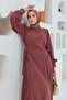Side Pleated Dress - Dried Rose