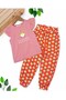 Girl's Viscos Tirel Tirel Tights with Tt-Shirt 2-3-4-5-6 Years Old Summer Bottom Top Set - 2