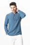 Long Sleeve Climax V-Neck Lace-Up Muslin Men's Summer Tshirt Indigo Indg