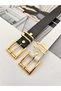 Grid Bridge Gold Buckle Women's Belt Trouser Belt Dress Belt Shirt Belt Coat Belt - 3