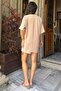 Women's Beige Wrap Kimono Vest Shorts Bottom-Top Set - 6