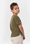 Short Sleeve Şile Cloth Studded Summer Boy's Tshirt Khaki 3049 - 2