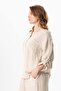 Long Sleeve Ezgi V-Neck Foldable Sleeve Muslin Summer Blouse Cream Cream - 4