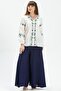 Long Sleeve Şile Cloth Ayşe Summer Blouse Cream Krm - 5