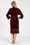 Satin Bias Lace Shawl Collar Bamboo Cotton Dressing Gown - 6