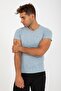 Slimfit Men's Crew Neck Blue T-Shirt - 2