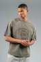 Oversized Men's Crew Neck Light Khaki T-Shirt - 4