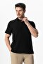 Short Sleeve Polo Neck Muslin Summer Tshirt Black Syh - 4