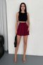 Women's Dumbbell Shorts Skirt - Burgundy