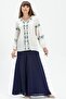 Long Sleeve Şile Cloth Ayşe Summer Blouse Cream Krm - 4