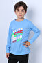 Boy's Long Sleeve Tshirt Never Gi̇ve up Printed Crewneck D10 - 2