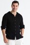 Long Sleeve Men's Hooded Summer Muslin Sweatshirt Black Syh