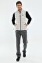 Regular Men's Mock Neck Stone Color Vest - 5