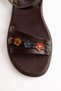 Genuine Leather Bodrum Women's Sandals - Three-Stripes, Brown Khv 4835 - 2