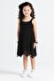 Strappy Voile Emel Summer Children's Dress Black Black