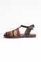 Genuine Leather Basement Belted Women's Sandals - 4822 Colorful Rnk - 4