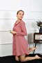 Women's Combed Cotton Long Sleeve Buttoned Tunic Nightgown 13101 - 4